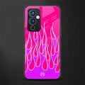 y2k hot pink flames back phone cover | glass case for oneplus 9