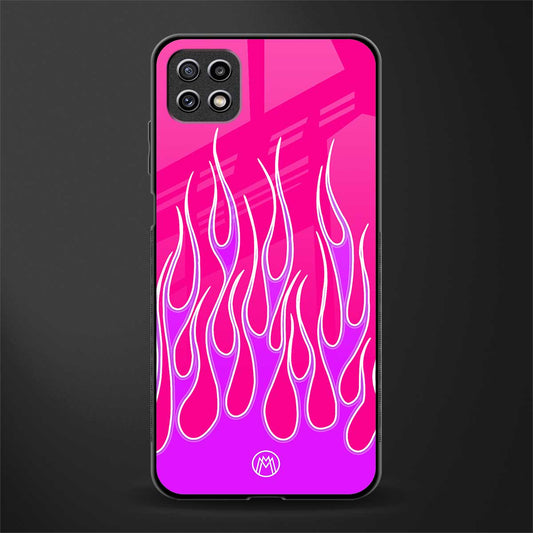 y2k hot pink flames back phone cover | glass case for samsung galaxy f42