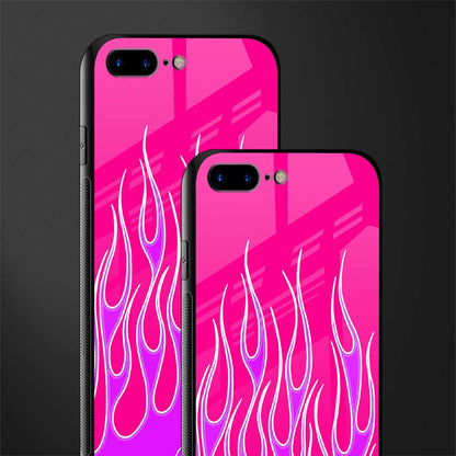 y2k hot pink flames glass case for iphone 7 plus image-2