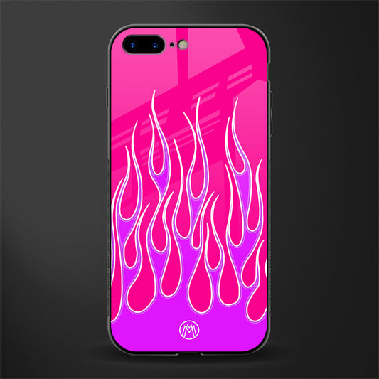 y2k hot pink flames glass case for iphone 8 plus image
