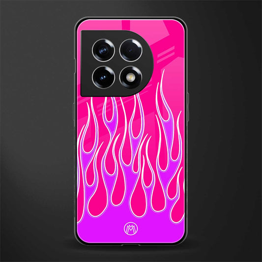 y2k hot pink flames back phone cover | glass case for oneplus 11
