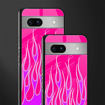 y2k hot pink flames back phone cover | glass case for Google Pixel 7A