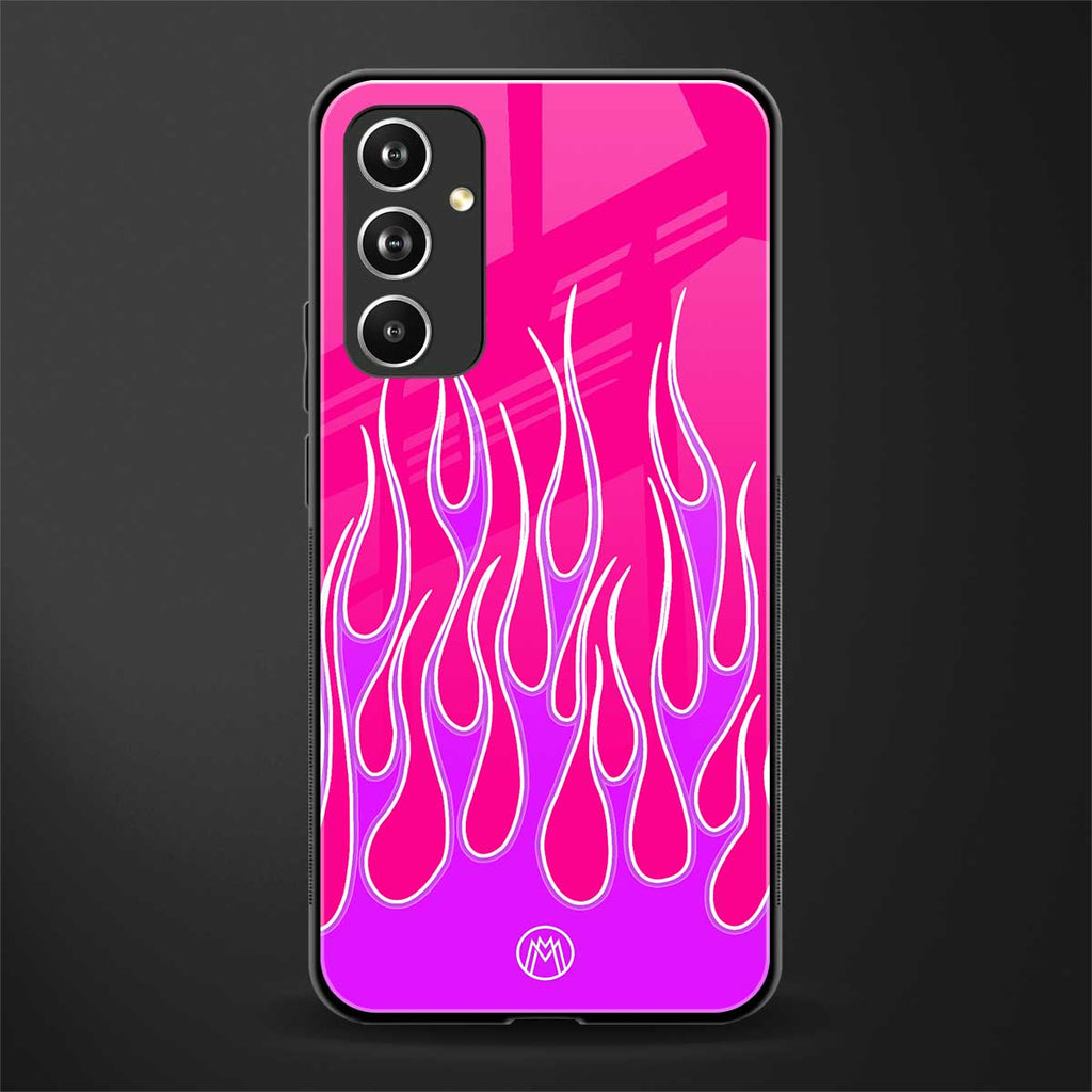 y2k hot pink flames back phone cover | glass case for samsung galaxy a54 5g