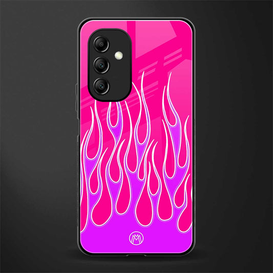 y2k hot pink flames back phone cover | glass case for samsung galaxy a14 5g