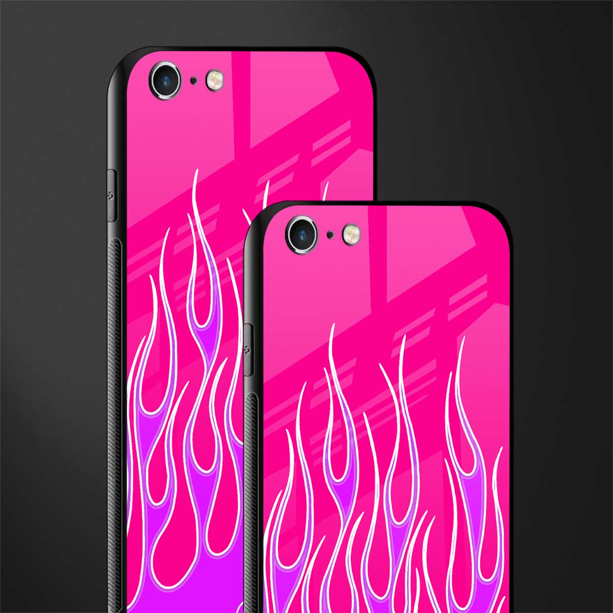 y2k hot pink flames glass case for iphone 6 image-2