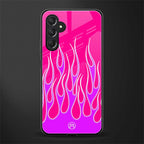 y2k hot pink flames back phone cover | glass case for samsun galaxy a24 4g