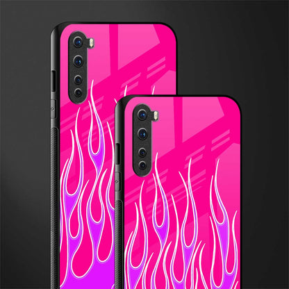 y2k hot pink flames glass case for oneplus nord ac2001 image-2