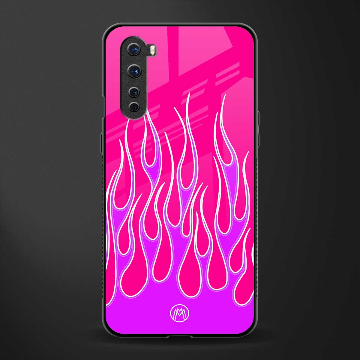 y2k hot pink flames glass case for oneplus nord ac2001 image