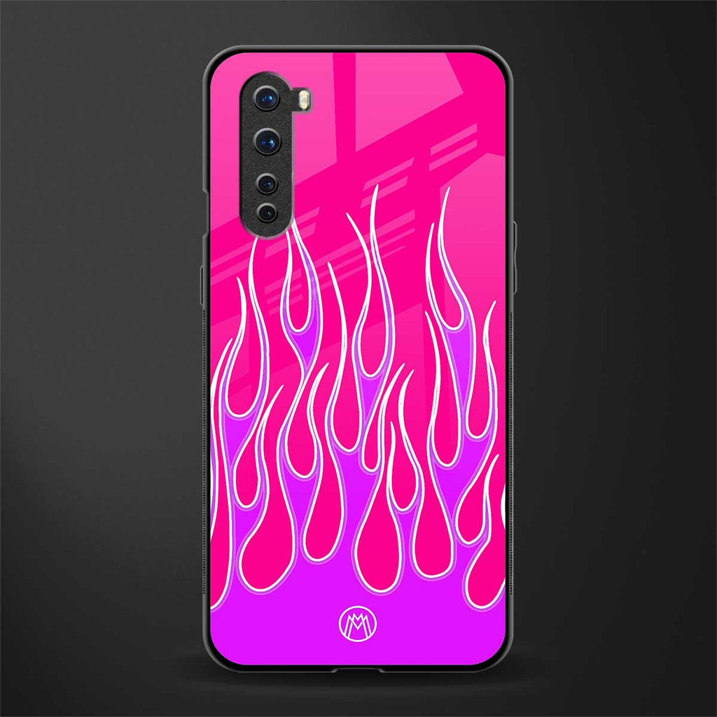y2k hot pink flames glass case for oneplus nord ac2001 image