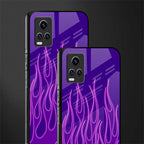 y2k magenta flames back phone cover | glass case for vivo y73