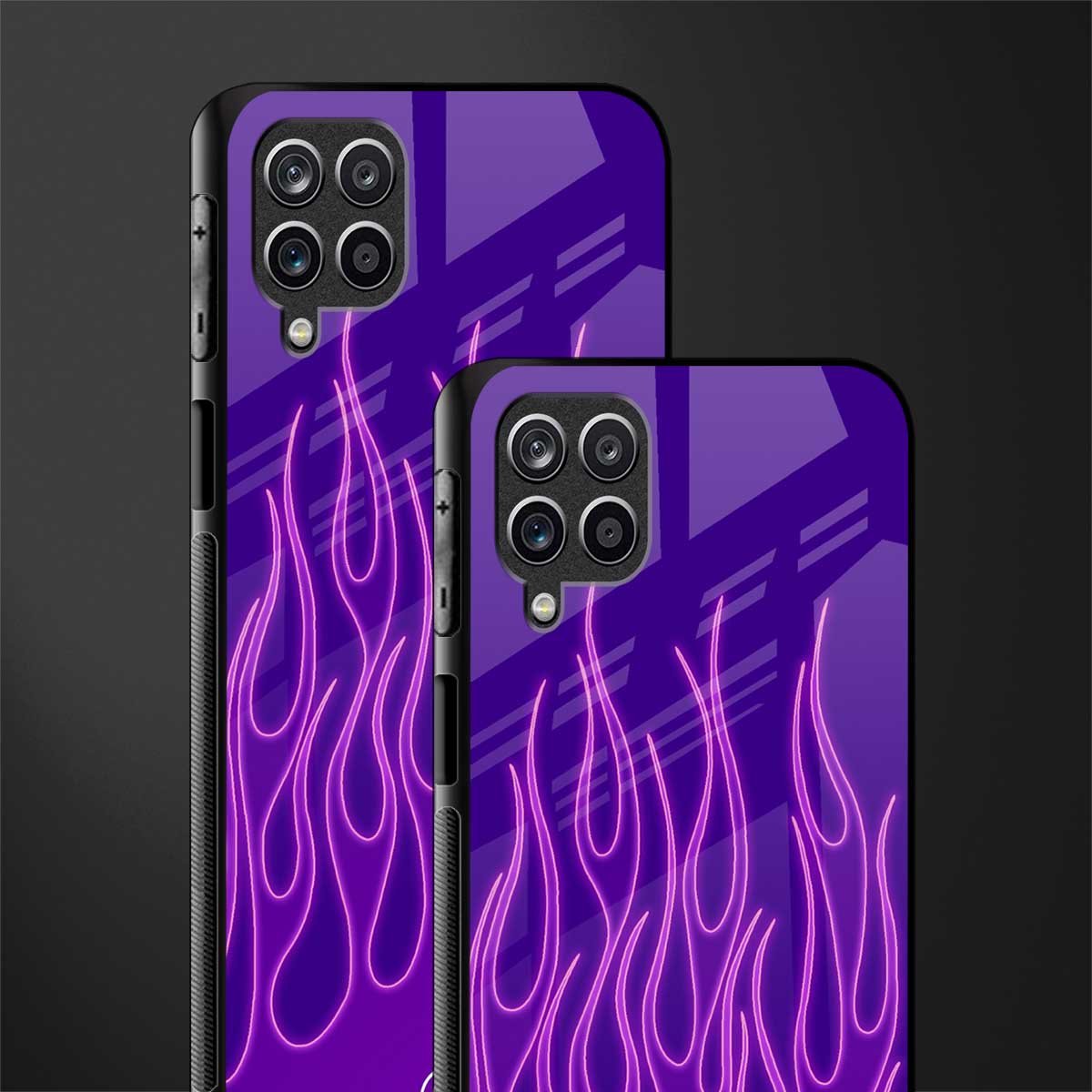 y2k magenta flames back phone cover | glass case for samsung galaxy a22 4g