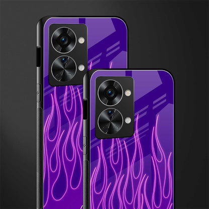 y2k magenta flames glass case for phone case | glass case for oneplus nord 2t 5g