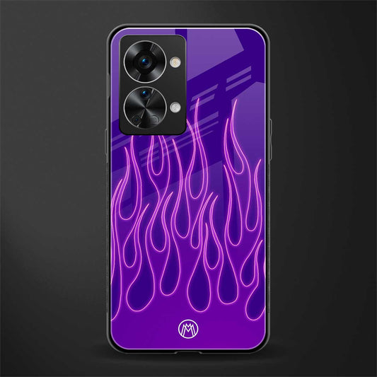 y2k magenta flames glass case for phone case | glass case for oneplus nord 2t 5g