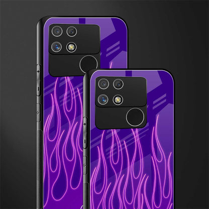 y2k magenta flames back phone cover | glass case for realme narzo 50a