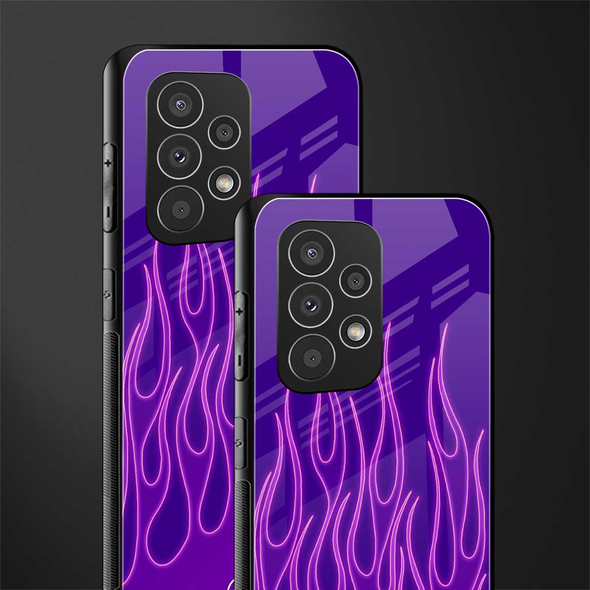 y2k magenta flames back phone cover | glass case for samsung galaxy a53 5g