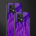 y2k magenta flames back phone cover | glass case for oppo f21 pro 4g
