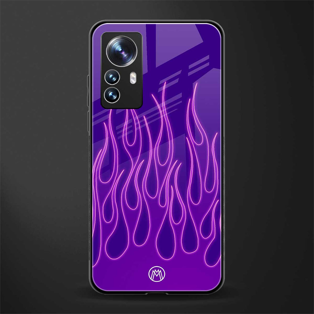 y2k magenta flames back phone cover | glass case for xiaomi 12 pro
