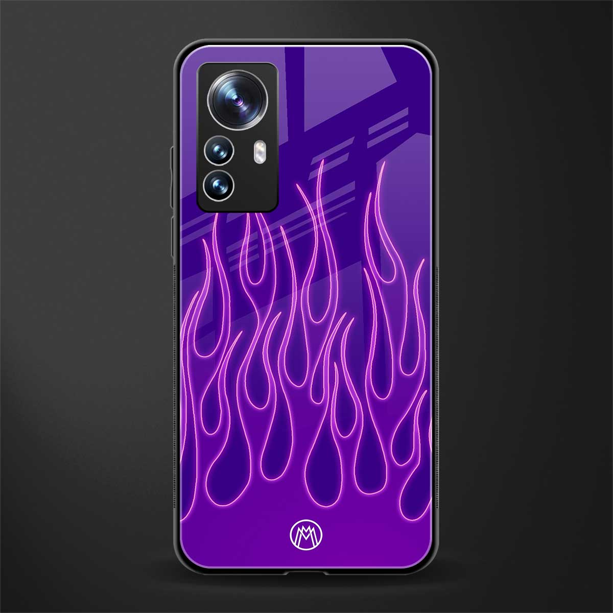 y2k magenta flames back phone cover | glass case for xiaomi 12 pro