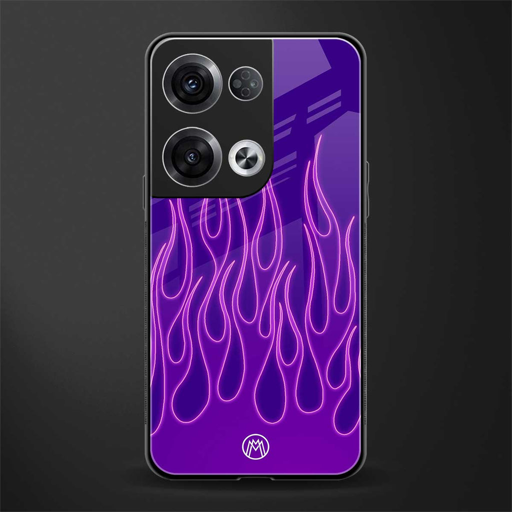 y2k magenta flames back phone cover | glass case for oppo reno 8