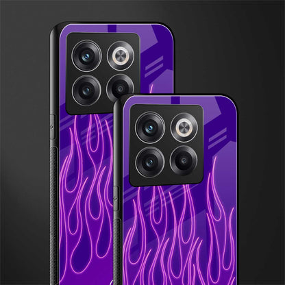 y2k magenta flames back phone cover | glass case for oneplus 10t