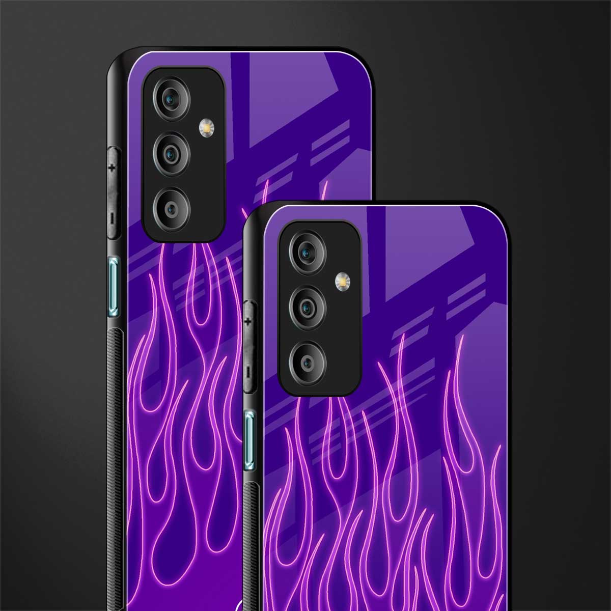 y2k magenta flames back phone cover | glass case for samsung galaxy f23 5g