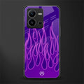 y2k magenta flames back phone cover | glass case for vivo v25-5g