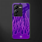 y2k magenta flames back phone cover | glass case for vivo v25 pro 5g