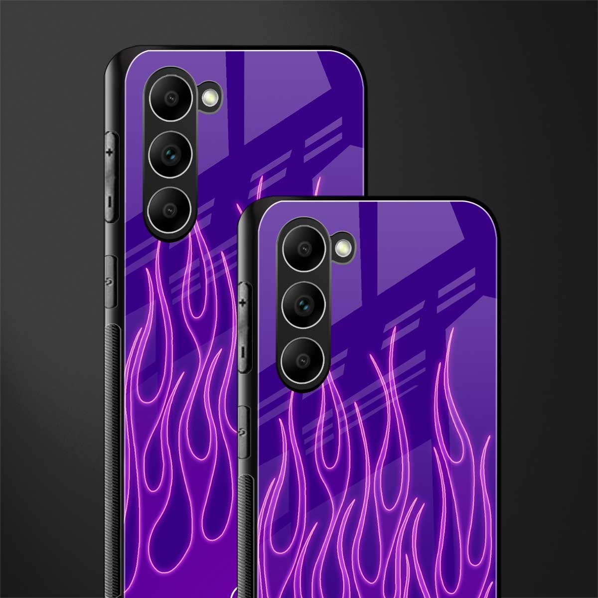 Y2k-Magenta-Flames-Glass-Case for phone case | glass case for samsung galaxy s23