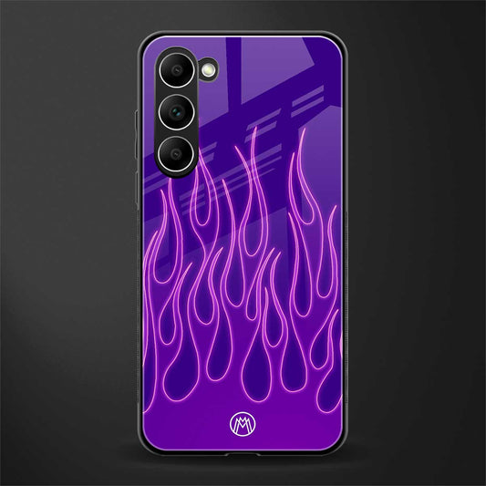 Y2k-Magenta-Flames-Glass-Case for phone case | glass case for samsung galaxy s23 plus