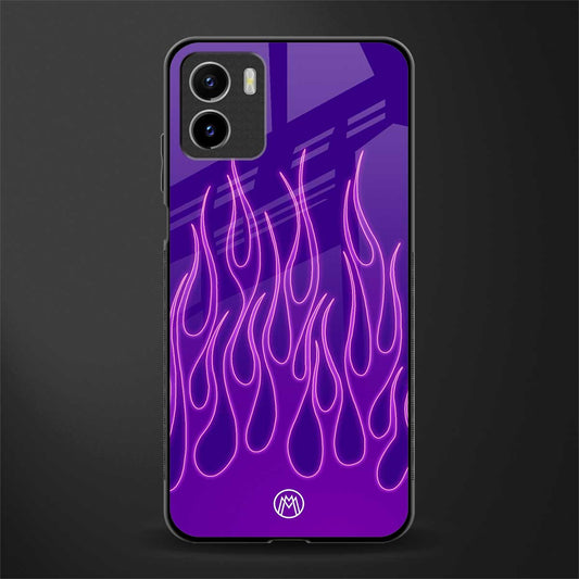 y2k magenta flames back phone cover | glass case for vivo y15c
