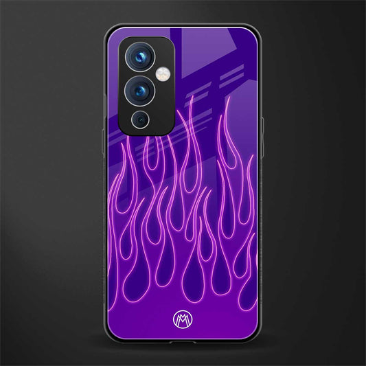 y2k magenta flames back phone cover | glass case for oneplus 9