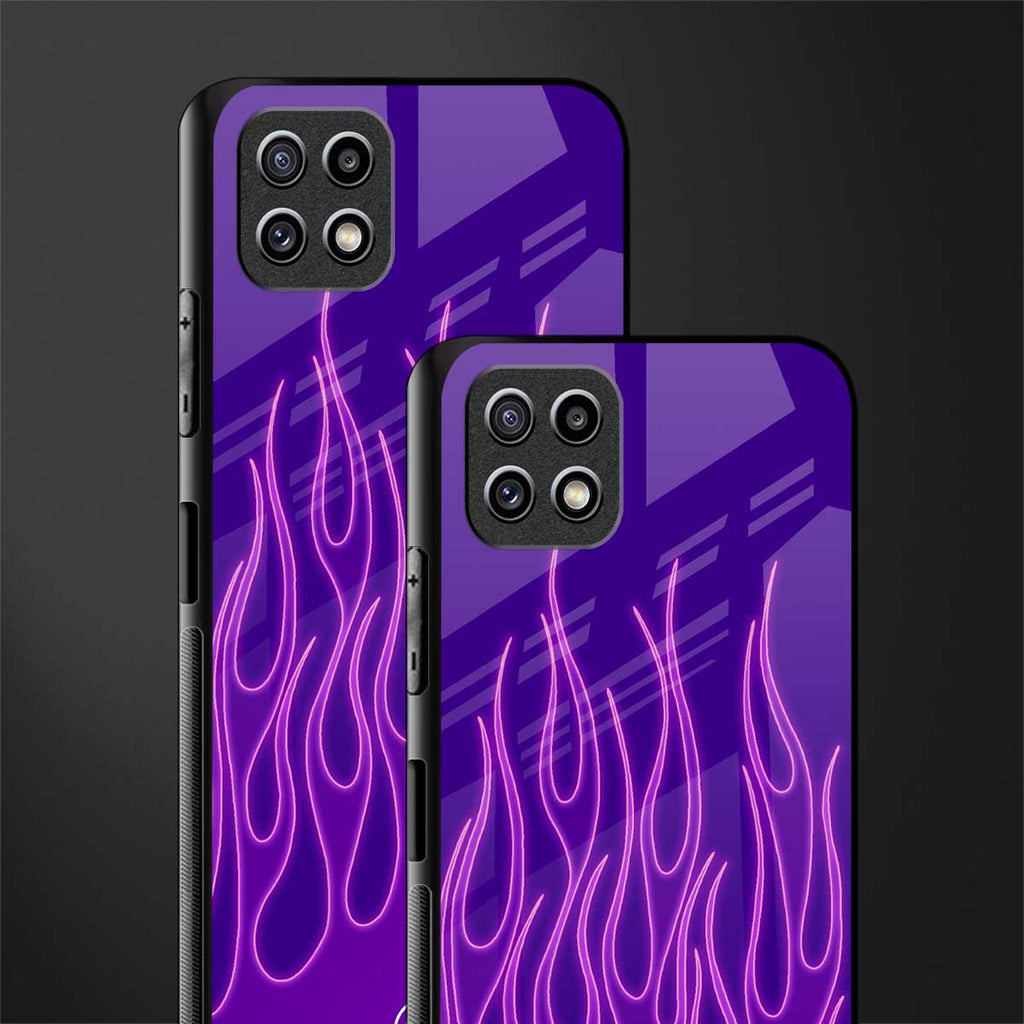y2k magenta flames back phone cover | glass case for samsung galaxy f42