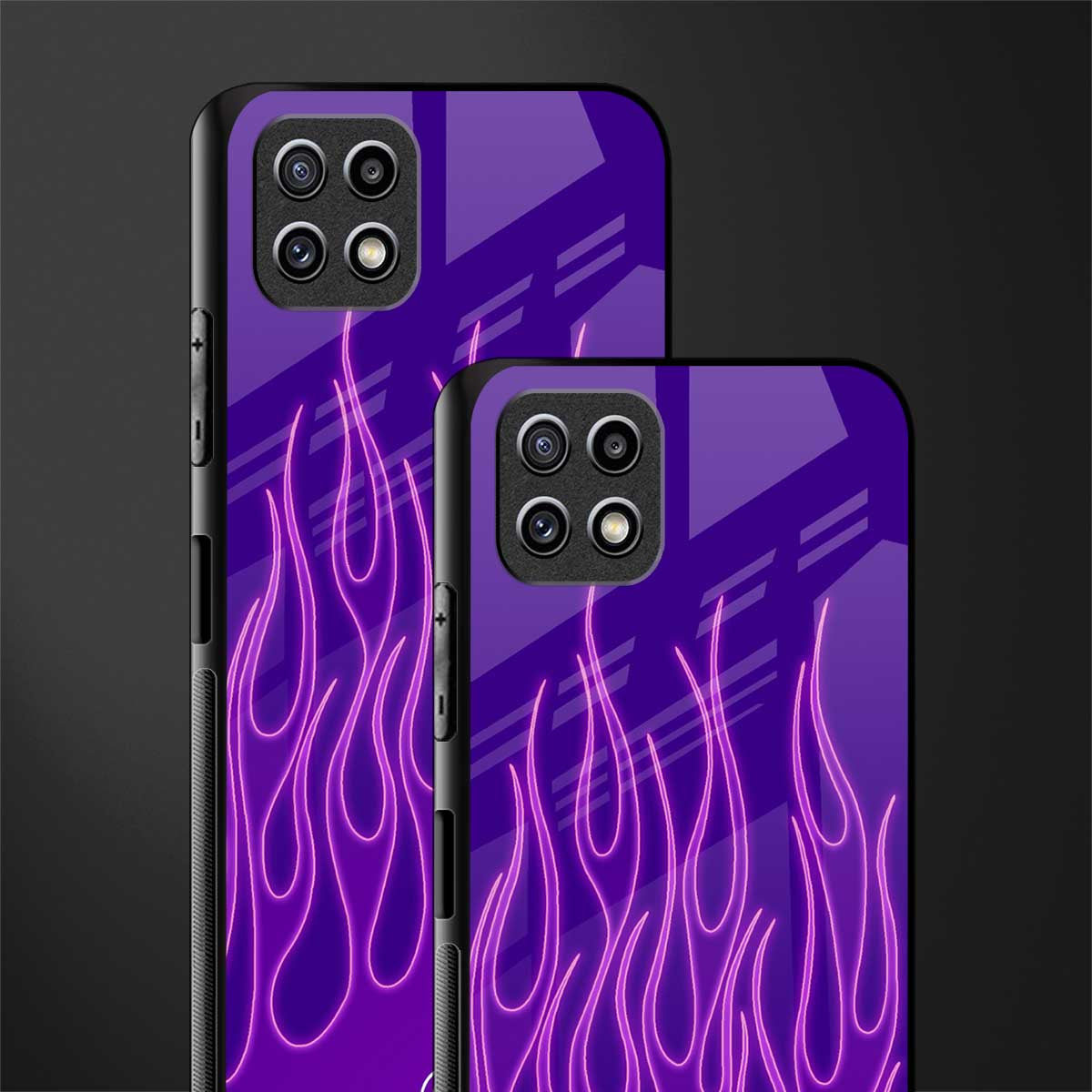 y2k magenta flames back phone cover | glass case for samsung galaxy f42