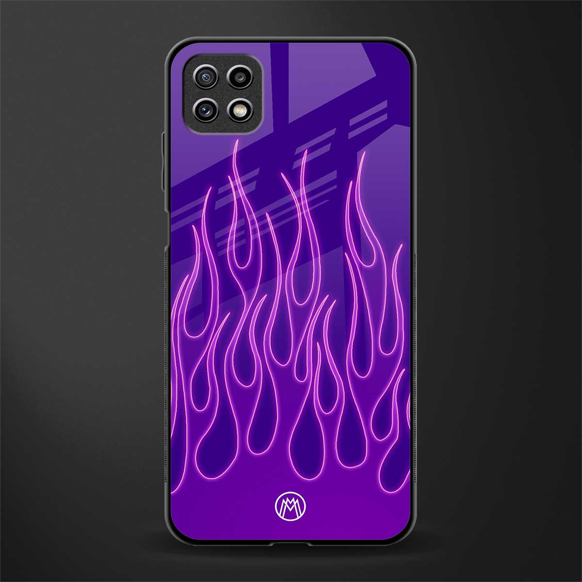 y2k magenta flames back phone cover | glass case for samsung galaxy f42