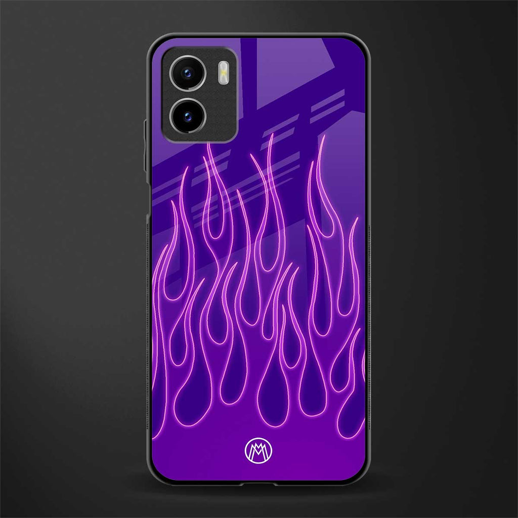 y2k magenta flames back phone cover | glass case for vivo y72
