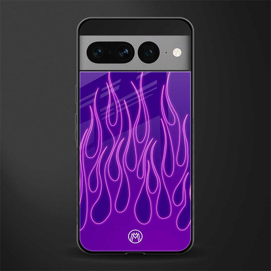 y2k magenta flames back phone cover | glass case for google pixel 7 pro