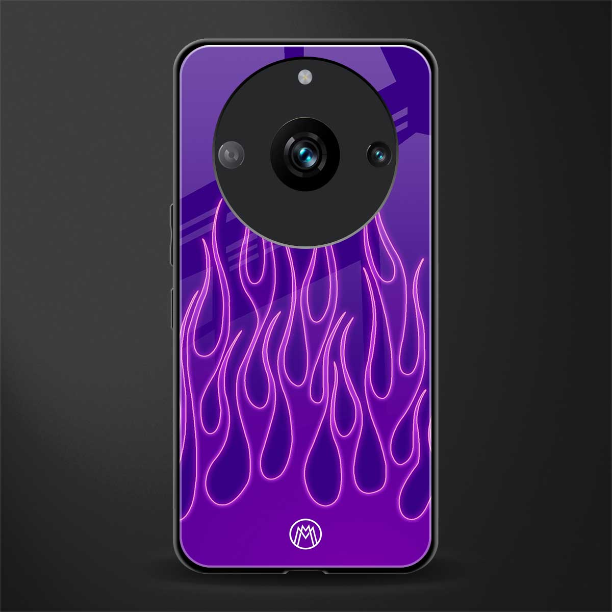 y2k magenta flames back phone cover | glass case for realme 11 pro 5g