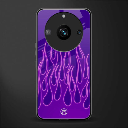 y2k magenta flames back phone cover | glass case for realme 11 pro 5g