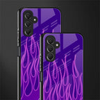 y2k magenta flames back phone cover | glass case for samsun galaxy a24 4g