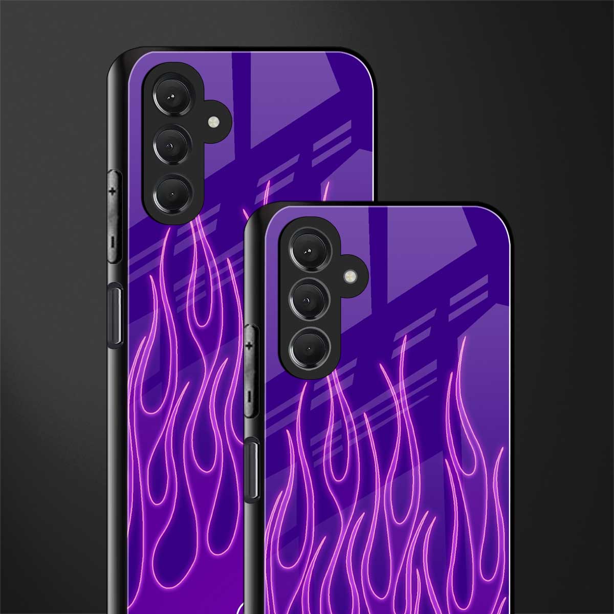 y2k magenta flames back phone cover | glass case for samsun galaxy a24 4g