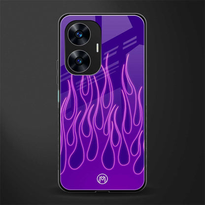 y2k magenta flames back phone cover | glass case for realme c55