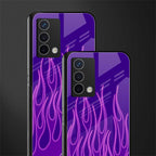 y2k magenta flames back phone cover | glass case for oppo a74 4g