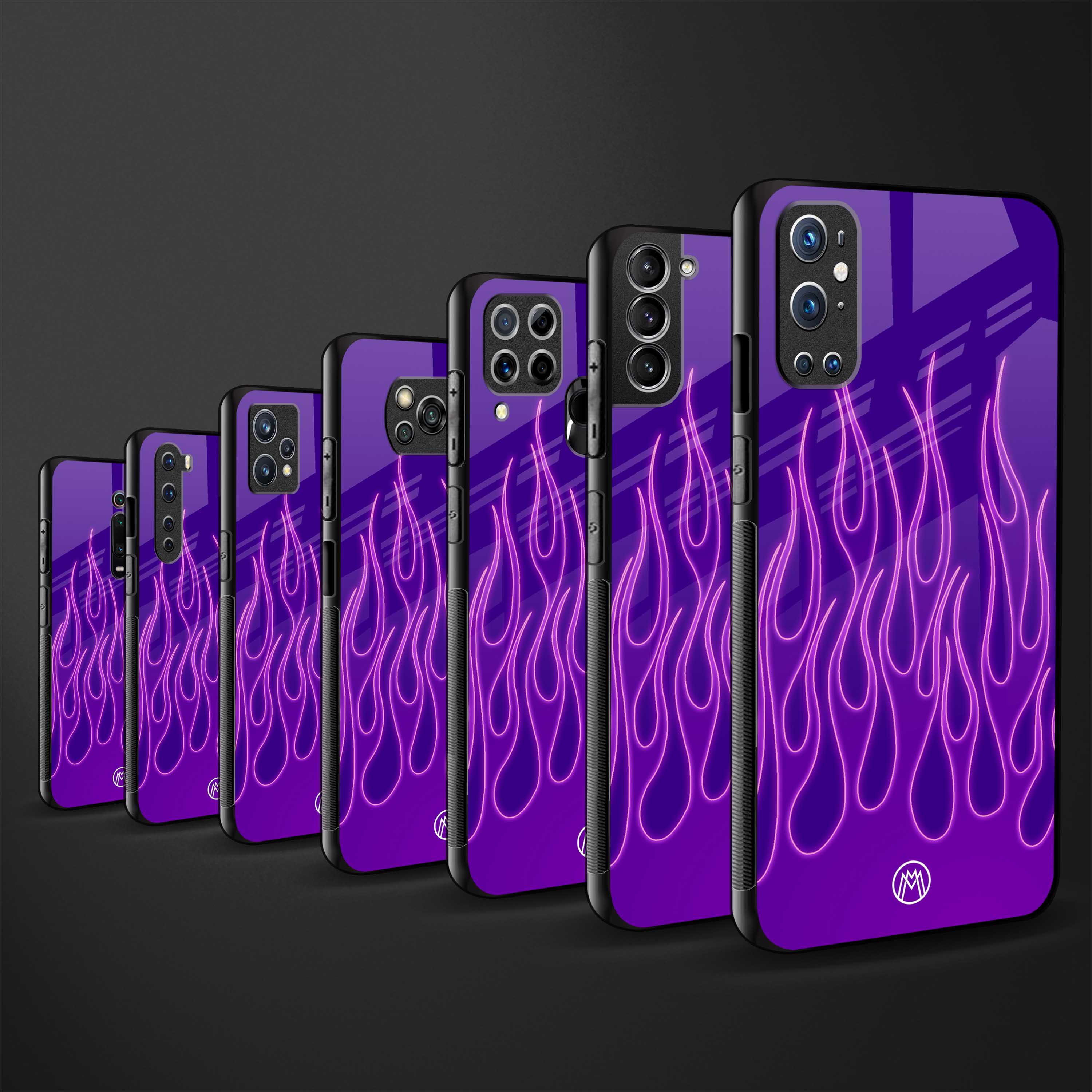 y2k magenta flames back phone cover | glass case for oppo f21 pro 4g