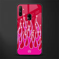 y2k magenta glittery flames glass case for realme narzo 10a image