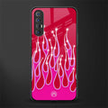 y2k magenta glittery flames glass case for oppo reno 3 pro image