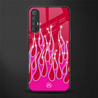 y2k magenta glittery flames glass case for oppo reno 3 pro image