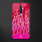 y2k magenta glittery flames glass case for oppo reno 2f image