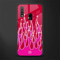 y2k magenta glittery flames glass case for vivo u20 image