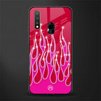 y2k magenta glittery flames glass case for vivo y19 image