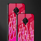 y2k magenta glittery flames glass case for vivo s1 pro image-2